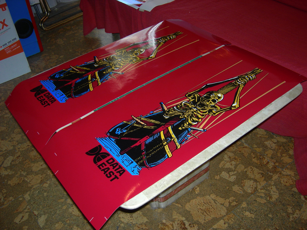 "Hook Pinball Decals" (DATA EAST) reproduction printed in vinyl with